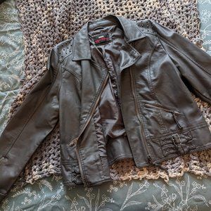 Cute Faux Leather Jacket